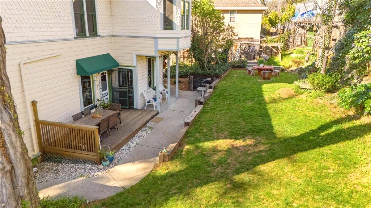 The garden behind the house